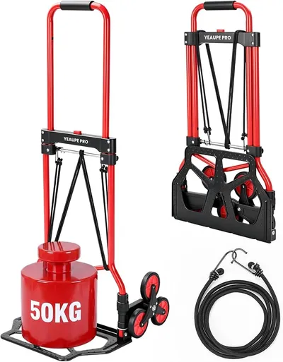 Carretilla Plegable YEAUPE PRO 3 Ruedas para Carga Pesada