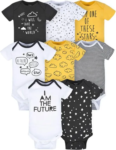 8-Pack Baby Boys Star Onesies Bodysuits
