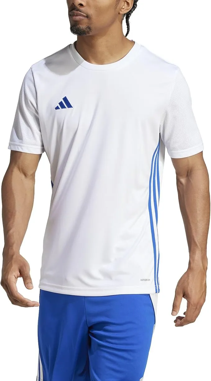 Camiseta Adidas Tabela 23 Hombre Blanca y Azul Royal Talla S