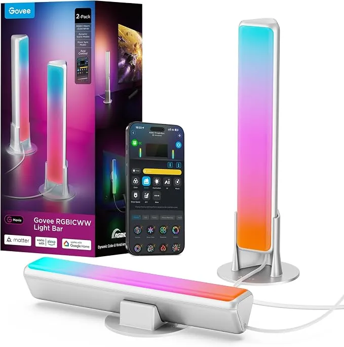 Govee Barras de Luz LED Inteligentes RGBICWW con Control por Voz y App