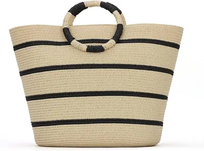 Grande Paja de Paja para Mujer Bolsa de Verano Bolsa de Playa Ratán Tejido Bolso Bolso de Ganchillo
