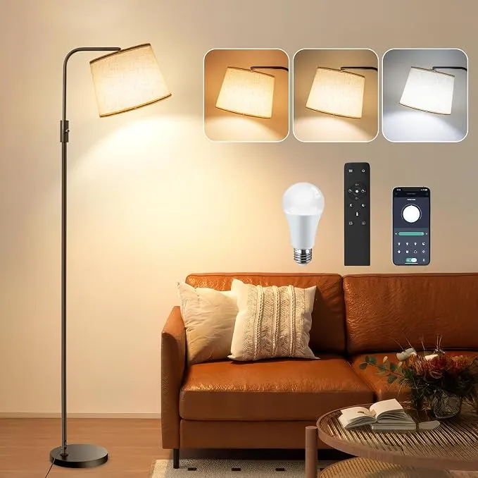 Lámpara de Pie LED CRLL con Control Inteligente y Diseño Nórdico