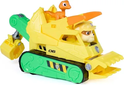 Paw Patrol Patrulla Canina Dino Movie Rescue Bulldozer Rubble con 2 Figuras