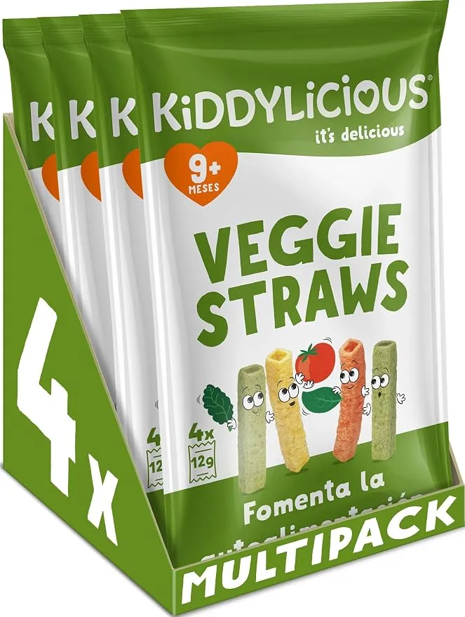 Kiddylicious Veggie Straws - Lote de 4 Paquetes (48g cada uno)