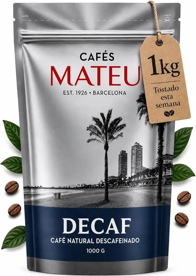 Café en Grano Descafeinado 1kg - Tueste Artesanal Mateu