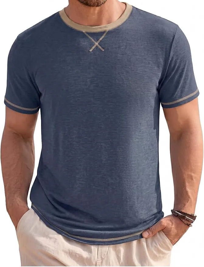 Camiseta Elástica Xnova de Manga Corta para Hombre - Estilo Casual y Ligero