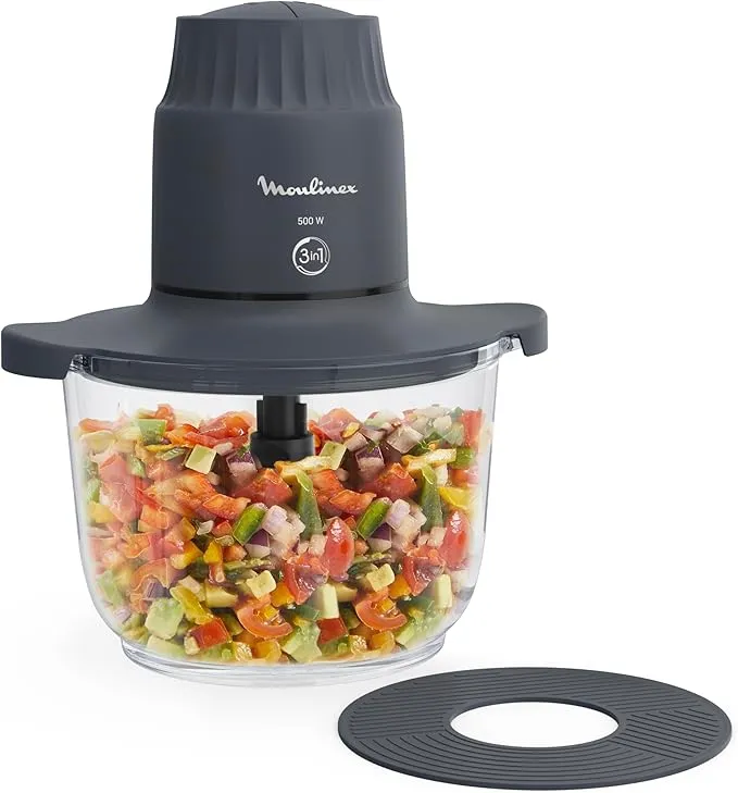 Picadora Moulinex Choppeo 500W con Vaso de Vidrio 2L