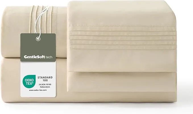 Juego de Sábanas Bedsure 150x190/200 cm Beige - 4 Piezas