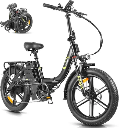Bicicleta Eléctrica Plegable AZMA 20" con Batería Extraíble y 7 Velocidades