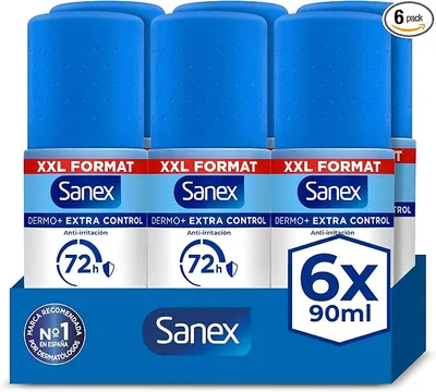 Sanex Dermo+ Extra Control Desodorante Antitranspirante Roll-On 72 Horas 90ml
