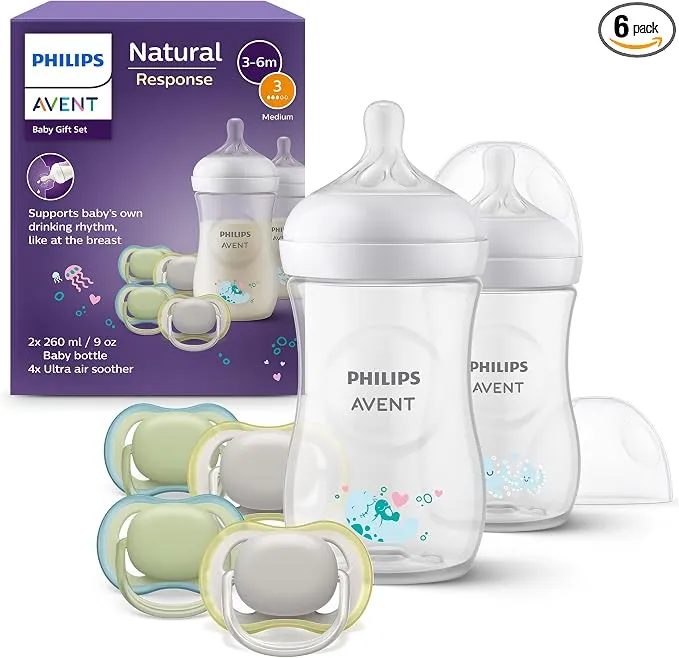 Philips Avent Natural Response - Set de Regalo para Bebés con Biberones y Chupetes
