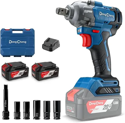 Llave de Impacto Inalámbrica Dong Cheng 20V Sin Escobillas con 2 Baterías 4.0Ah