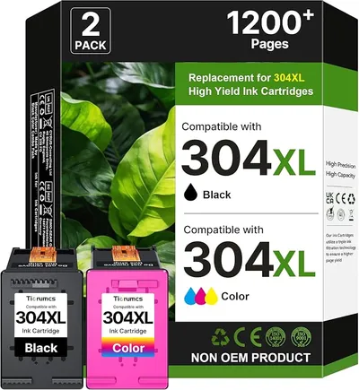 Tiorumcs 304 XL Cartuchos de Tinta Remanufacturado para Tinta HP 304XL