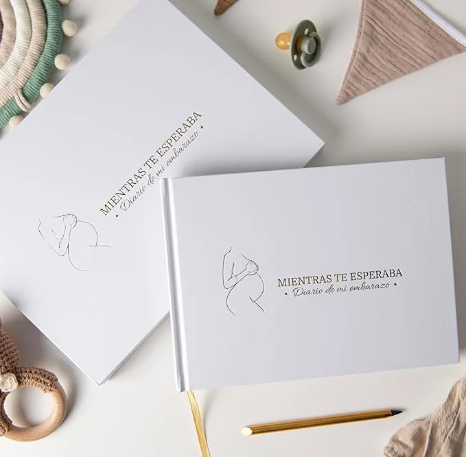 PROENMU® Diario Embarazo + Lápiz Metálico + Caja Regalo con Cierre Magnético