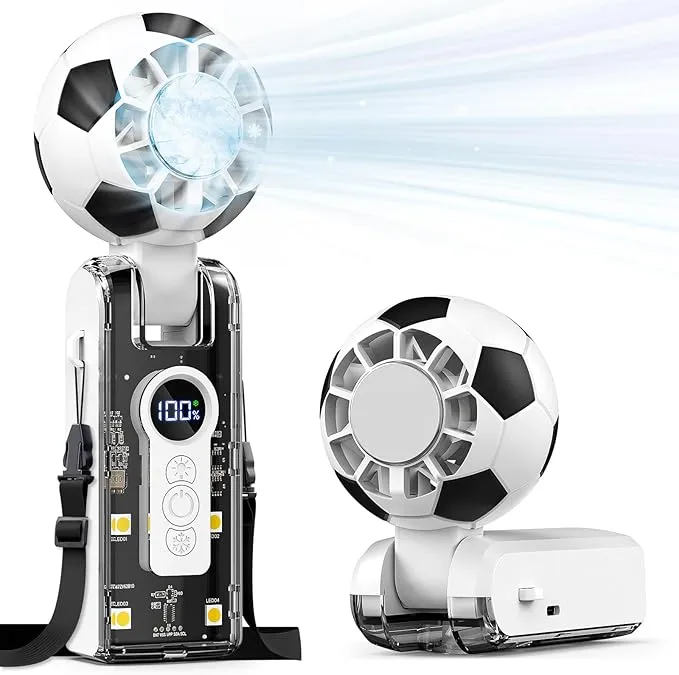 Ventilador Portátil Recargable con BaterÃa de 4000 Mah y Luz LED