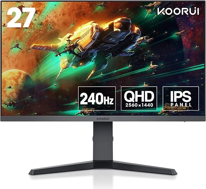 Monitor Gaming KOORUI 27" WQHD 240Hz 1ms G-Sync HDR400