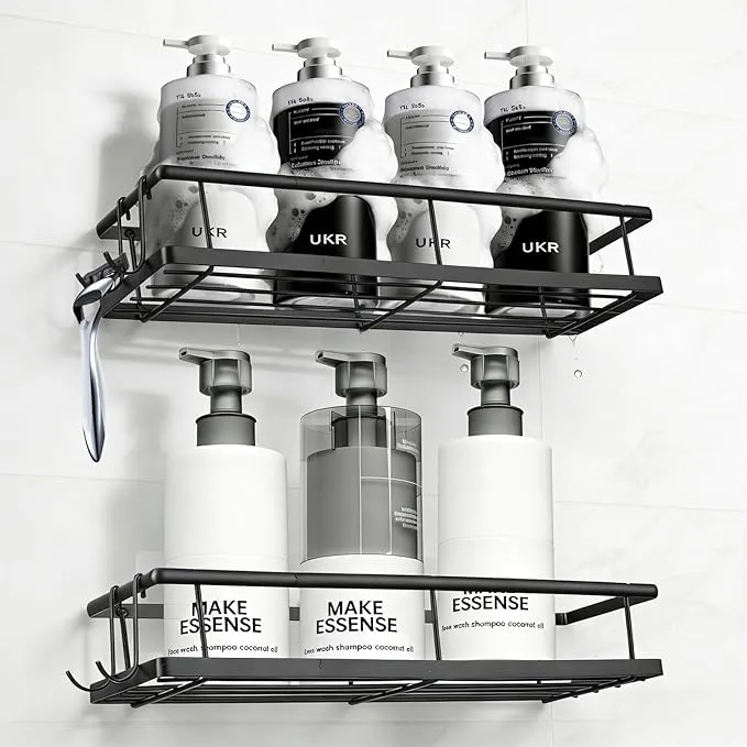 2 Pcs EstanterÃa Baño, Organizador Ducha, Cestas y Estanteria Baño sin Tornillos