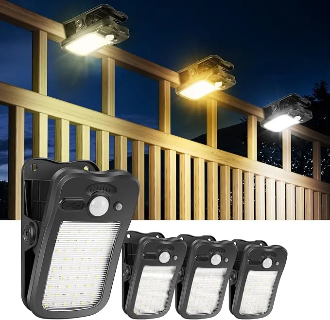 Luz Solar Exterior con Pinza BlueYu 3 Modos y 3 Colores