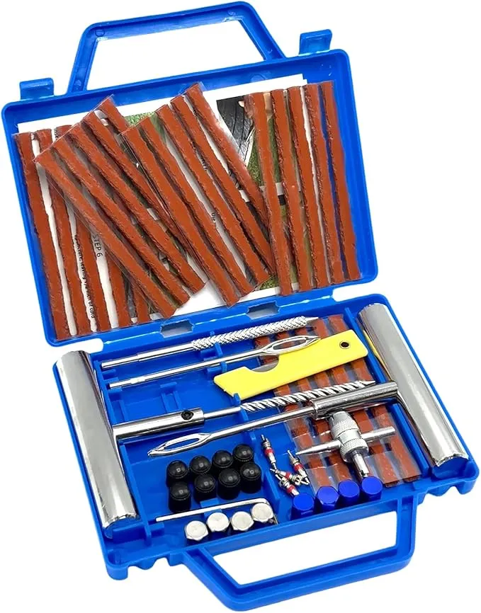 QUNNIE Kit de Reparación de Neumáticos Portátil 53 Piezas para Coches, Camiones y Motos