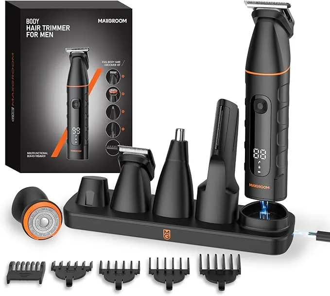 MAXGROOM Afeitadora Corporal Masculina 5 en 1: Barba, Cuerpo y Nariz