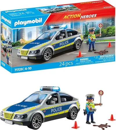 Playmobil Action Heroes Patrulla de Policía con Coche de Juguete (71729)