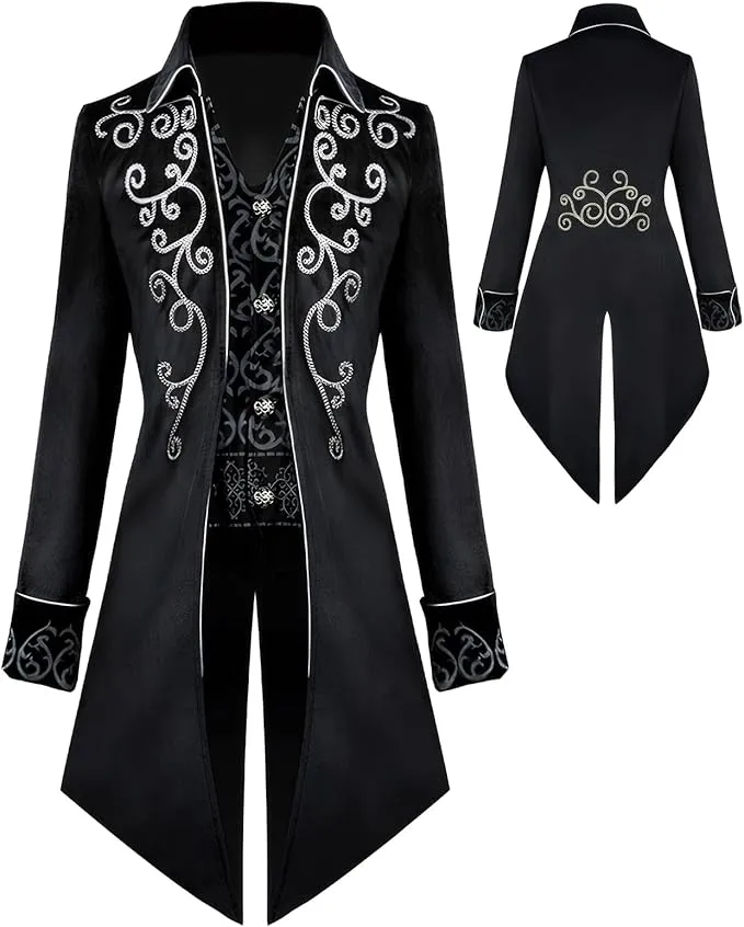 YQVGFBY Chaqueta Steampunk Vintage Frack Hombre Gótico Medieval Halloween