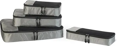 Amazon Essentials Juego de 4 Cubos Organizadores de Viaje con Malla