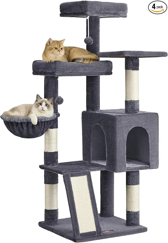 Árbol para Gatos Feandrea con Torre, Plataformas, Cueva y Hamaca