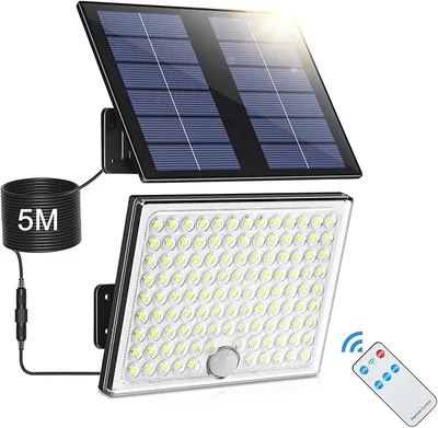 Foco Solar LED 113 con Sensor de Movimiento y Mando a Distancia
