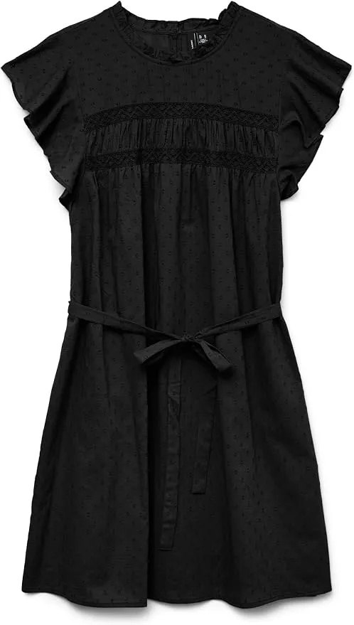Vestido Corto de Encaje Negro Vero Moda WVN Ga Noos