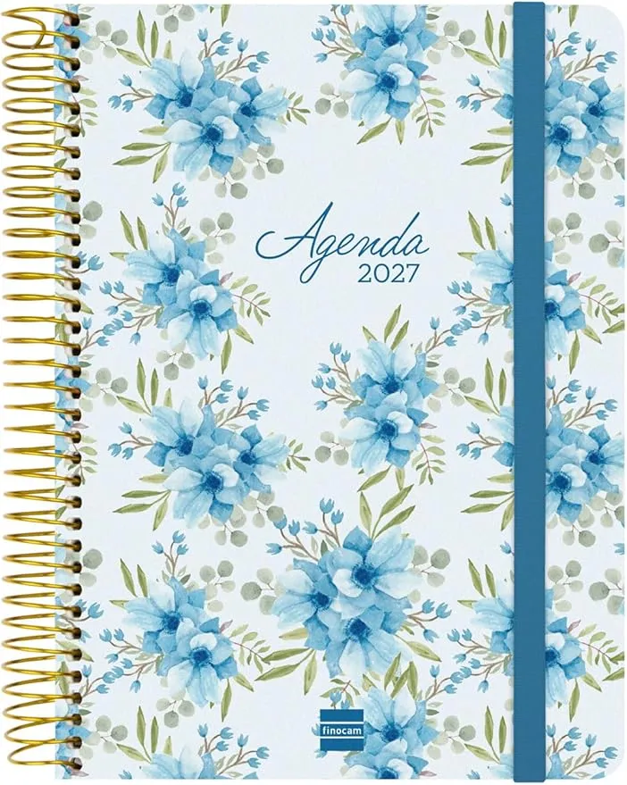 Finocam Cloe Agenda 16 meses 2026-2027 Semanal Vista Horizontal Azul Catalán