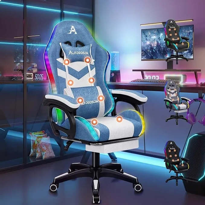 ALFORDSON Silla Gaming con Masaje y LED