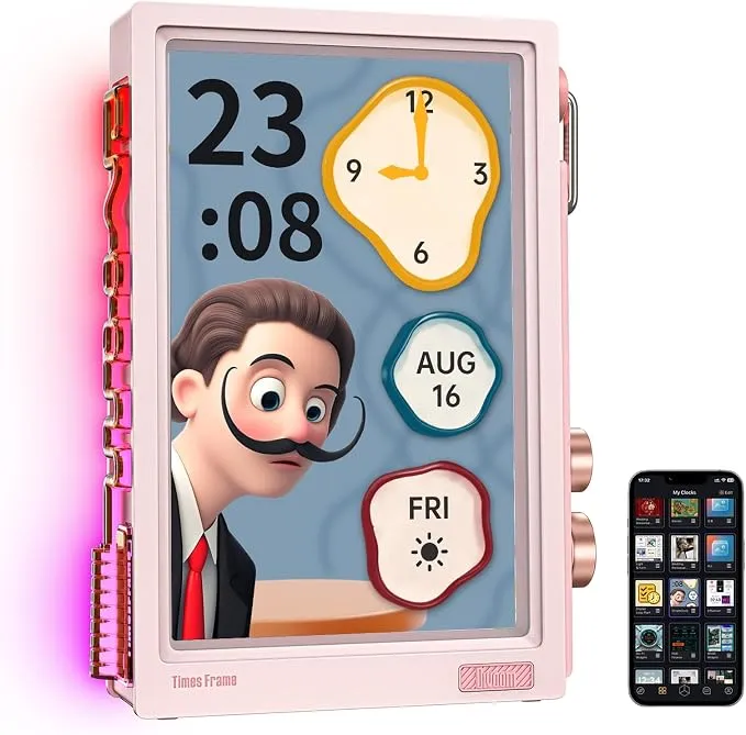 Divoom Times Frame: Marco Fotos Digital Transparente 10.1" WiFi 64GB Rosa
