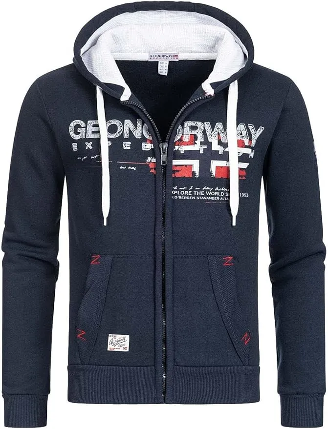 Geographical Norway GISLAND Men - Sudadera Capucha Bolsillos Hombre