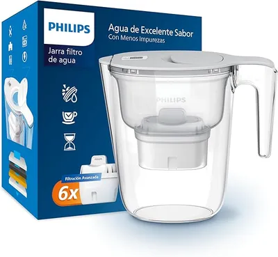 Jarra filtrante Philips con 6 cartuchos