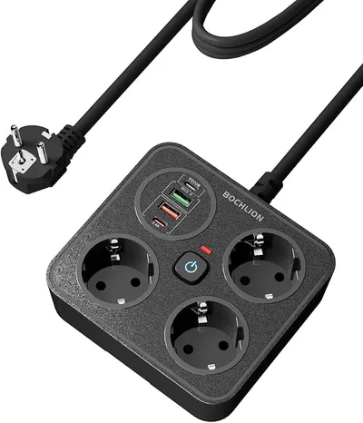 Regleta con enchufes y USB BOCHLION