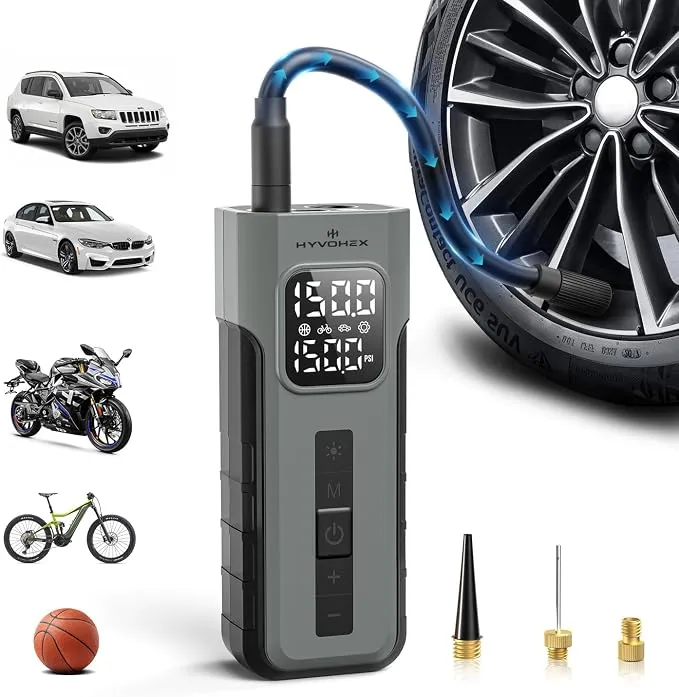Compresor Portátil HYVOHEX 4000mAh con Parada Automática