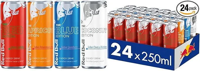 Red Bull Bebida Energética Caja Mixta de Sabores (24 x 250 ml)