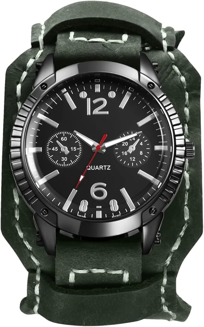 OIDEA Reloj Cuero Steampunk Hombre