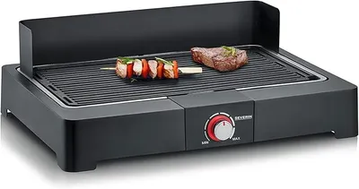 Severin Barbacoa de mesa con placa de grill acanalada