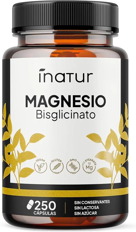 Bisglicinato de Magnesio 360mg - 250 Cápsulas Veganas de Alta Absorción