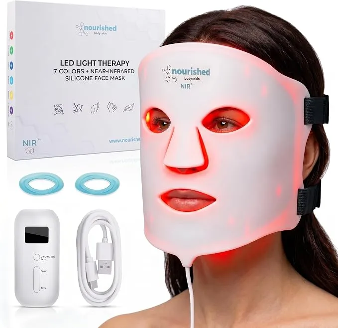 Nourished Bodynskin Máscara LED de 7 Colores para la Cara con Infrarrojo Cercano