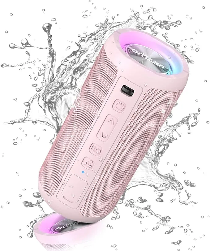 Ortizan Altavoz Bluetooth Potente Portatil X10P Rosa con Luz LED