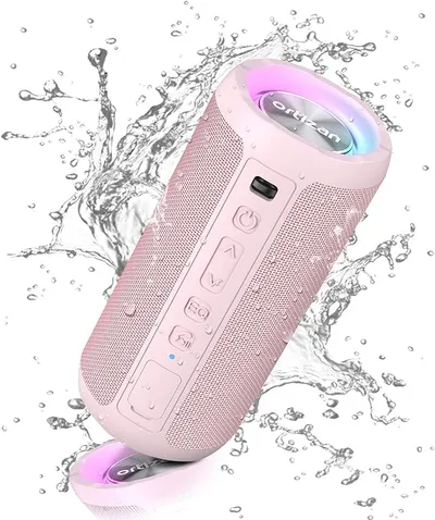 Ortizan Altavoz Bluetooth Potente Portatil X10P Rosa con Luz LED