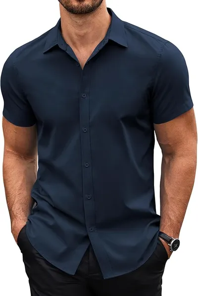 Camisa COOFANDY Manga Corta