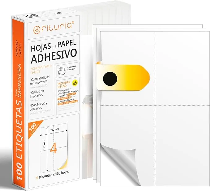 Etiquetas adhesivas blancas Ofituria
