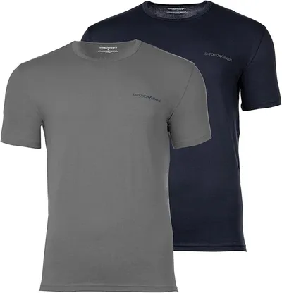 EMPORIO ARMANI Core Logoband - Camiseta de Cuello Redondo para Hombre, 2 Unidades