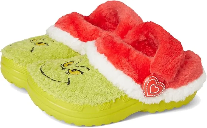Crocs The Grinch Classic Lined Clog T, Zuecos Unisex niños, Multicolor