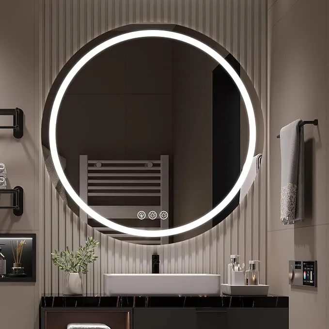 Espejo de Baño Redondo Ratsamee 70cm con LED y Antivaho