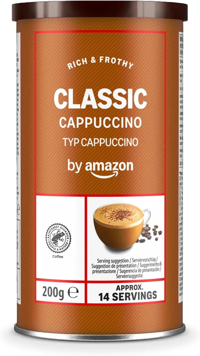 Amazon Capuchino Clásico Instantáneo, 200g - Certificado Rainforest Alliance